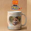 Caneca Coração de Pai - Foto Personalizada